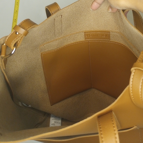 Henny + Lev‎ Women's Tote Handbag Vegan Leather 2-in-1 Brown NEW with Tag - Picture 5 of 6